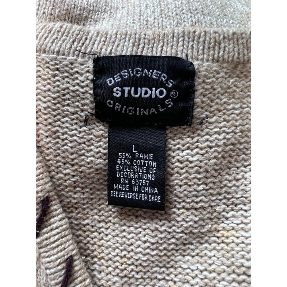 Designers Studio Sweater Vest TREE OF LIFE Maple Acorn Applique NWT size large - Picture 8 of 8